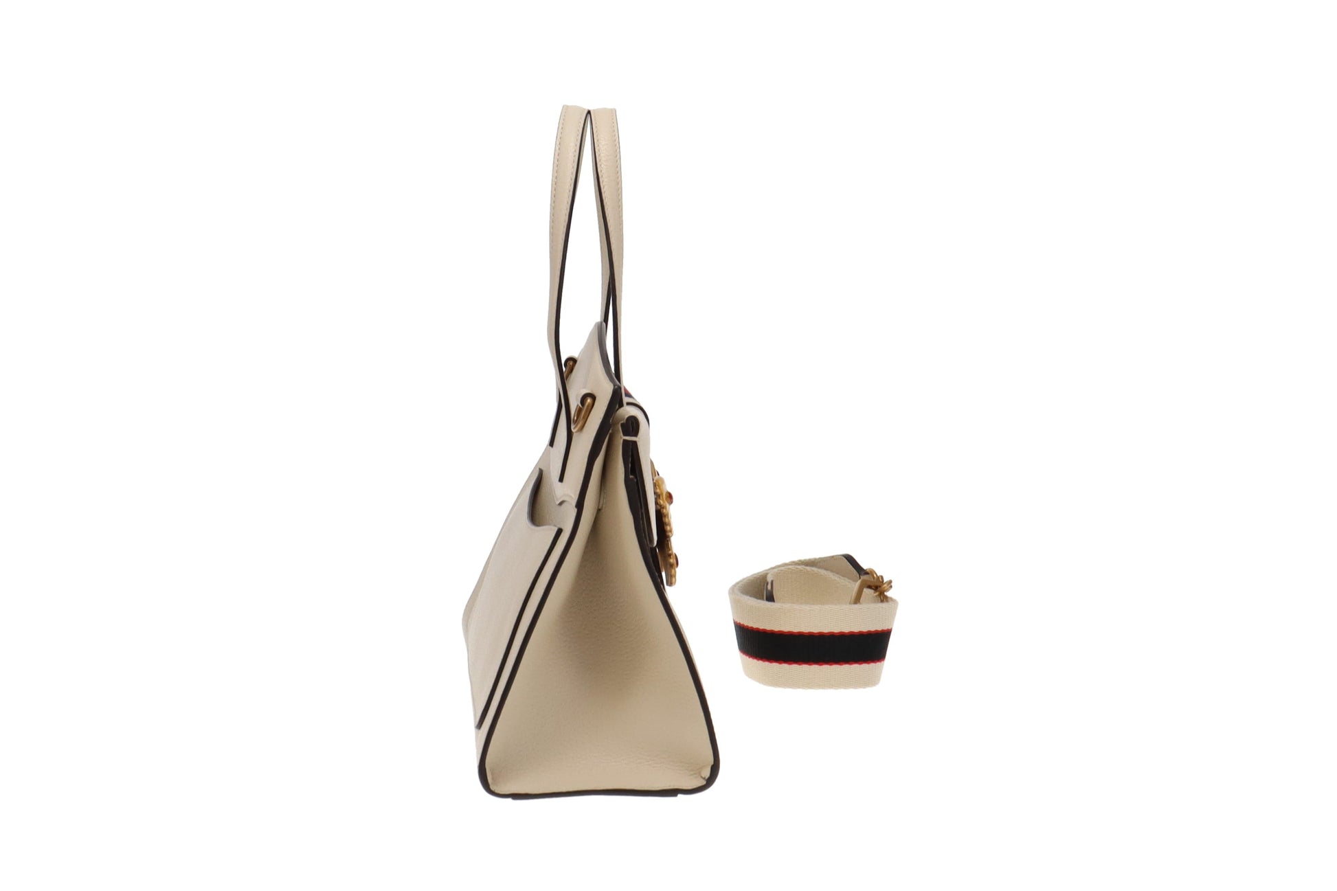 Gucci Butterfly Ivory Leather Tote