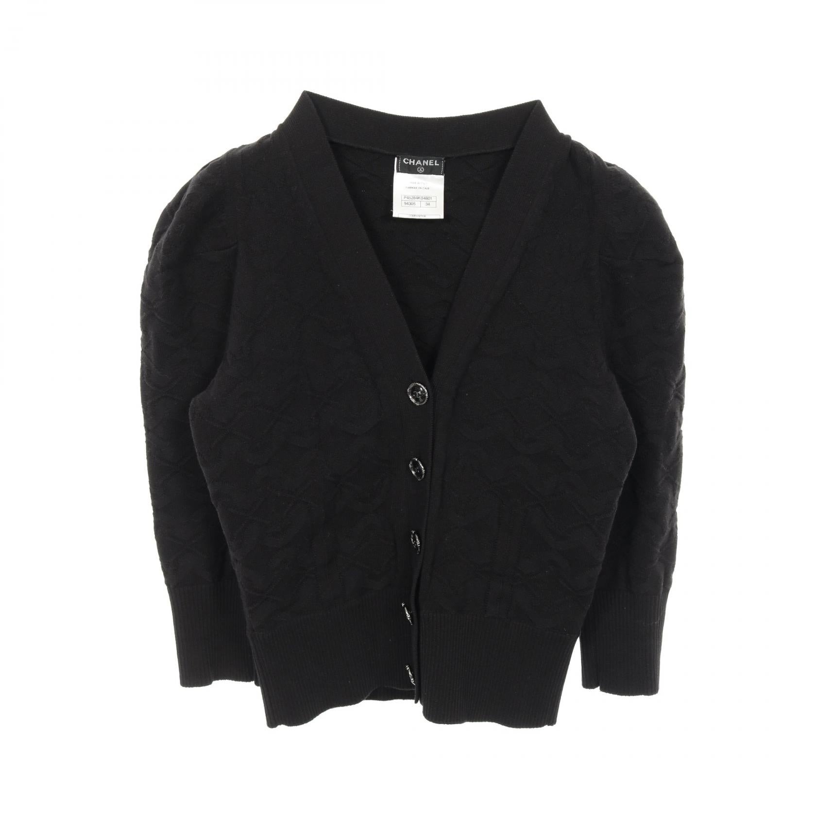 Chanel Coco Mark Button Cotton Cardigan Handbag