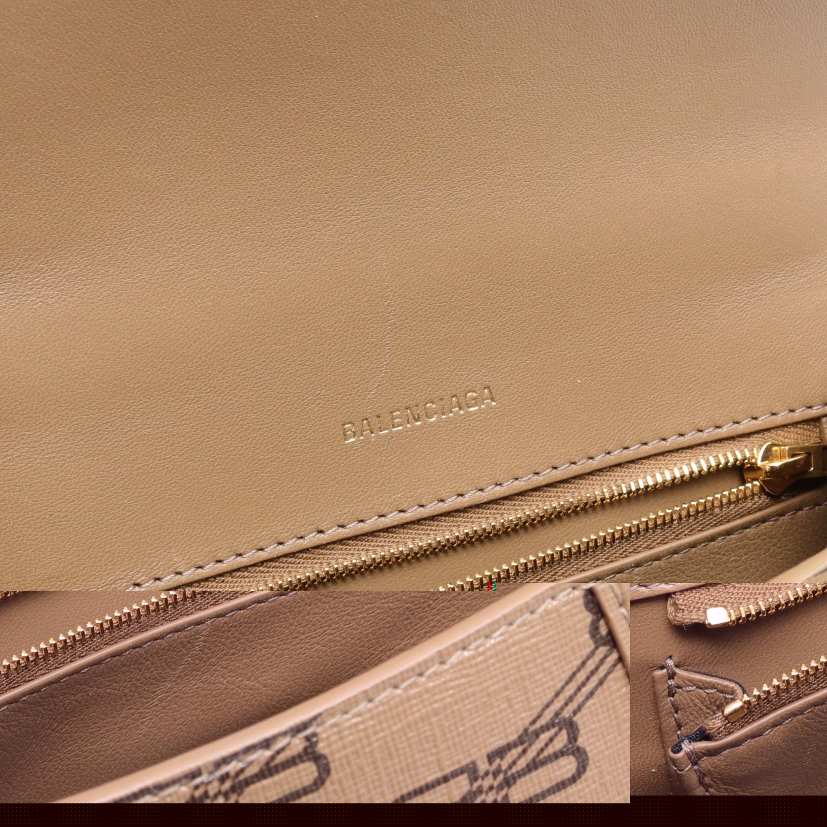 Balenciaga Hourglass Leather Handbag Beige