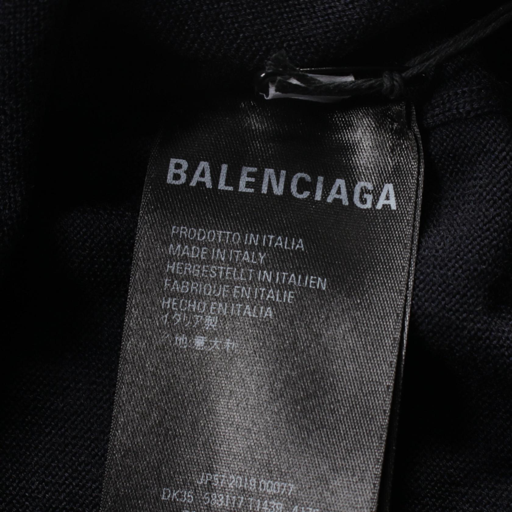 Balenciaga Wool Knit Top Navy 583117