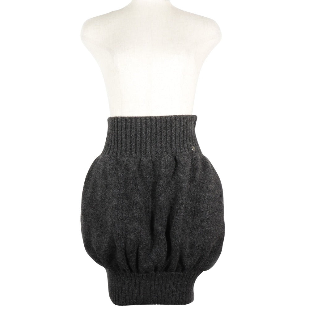 Chanel Cashmere Skirt Gray Classic Flap Tote