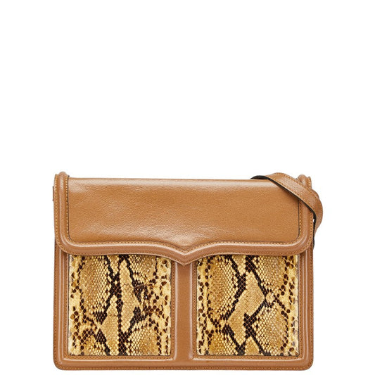 Saint Laurent Python Embossed Leather Shoulder Bag