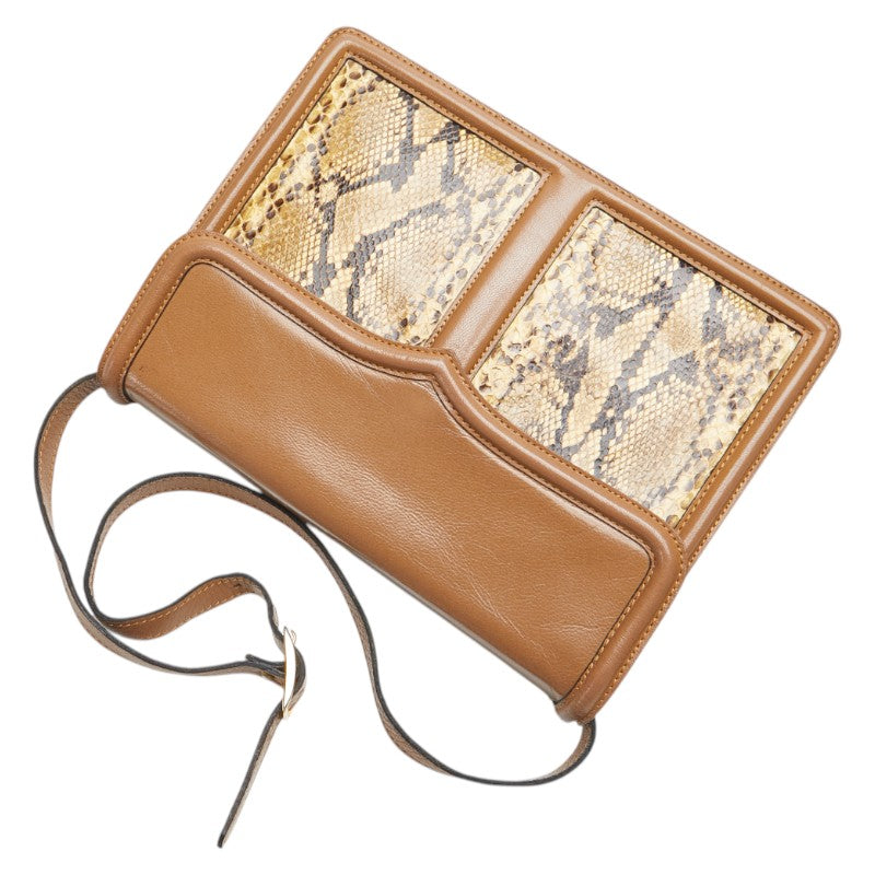 Saint Laurent Python Embossed Leather Shoulder Bag