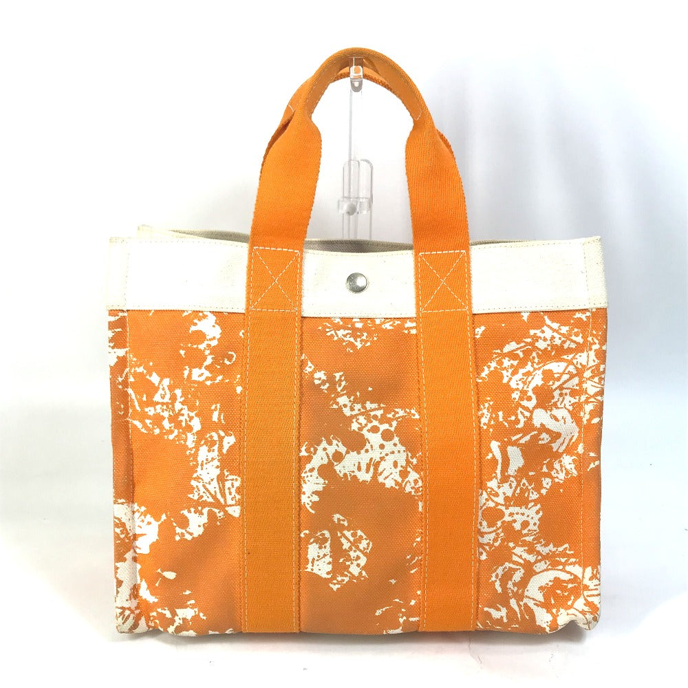 HERMES Tote Bag canvas Orange Handbag Bora Bora PM Cheval Spries