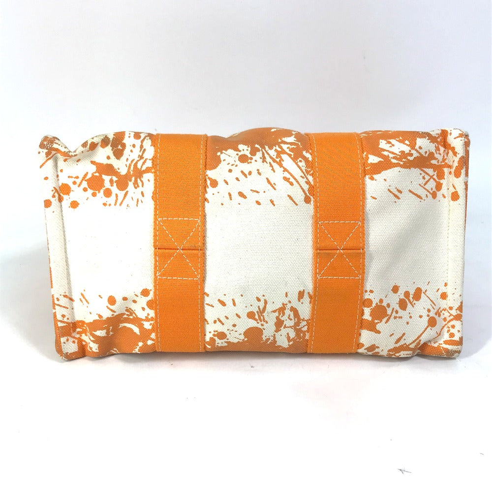 HERMES Tote Bag canvas Orange Handbag Bora Bora PM Cheval Spries