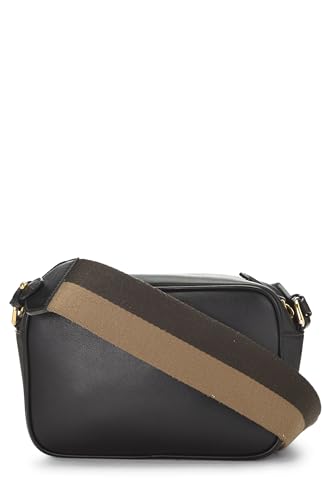 Fendi, Black Leather Baguette Camera Bag Mini, Black