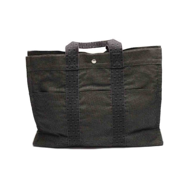 HERMES Tote Bag canvas gray MM Her Line