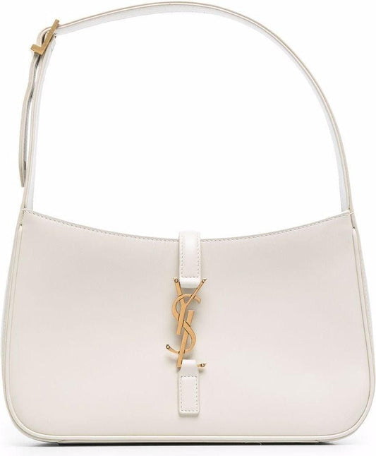 Luxury Saint Laurent Trending 2025 Women's Hobo Logo Plaque Mini Bag in Crema Soft | 6572282R20W9207