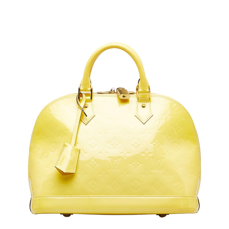 Louis Vuitton Monogram Verni Alma PM Handbag Citrine Yellow