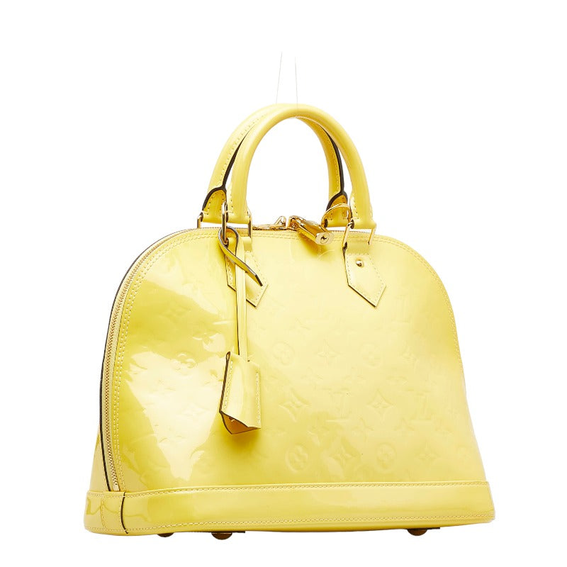 Louis Vuitton Monogram Verni Alma PM Handbag Citrine Yellow