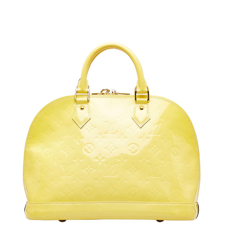 Louis Vuitton Monogram Verni Alma PM Handbag Citrine Yellow