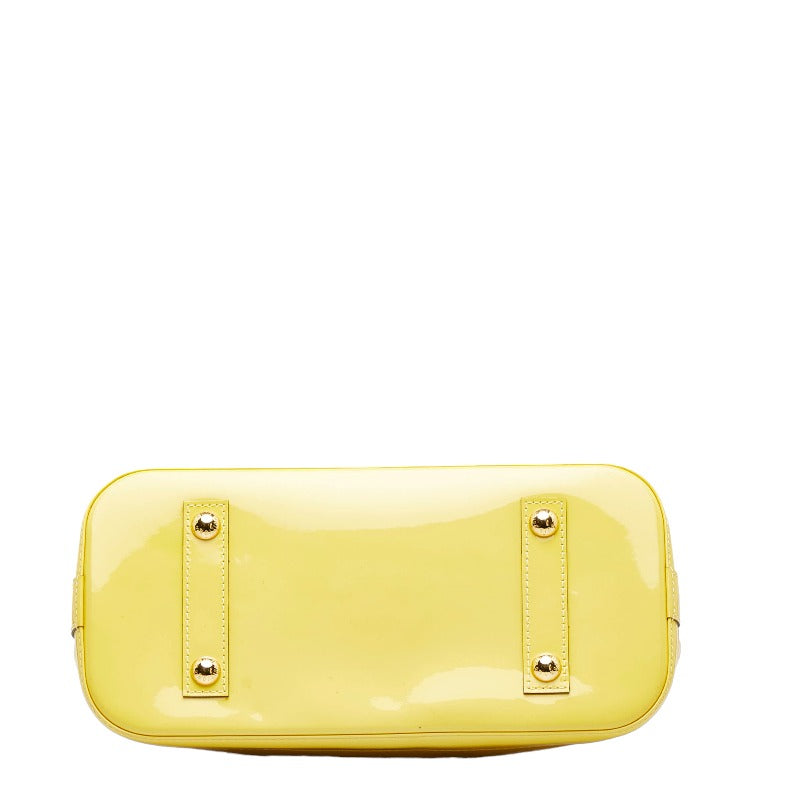 Louis Vuitton Monogram Verni Alma PM Handbag Citrine Yellow