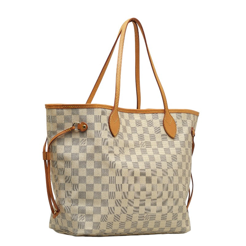 Louis Vuitton Damier Azur Neverfull MM Tote Bag White