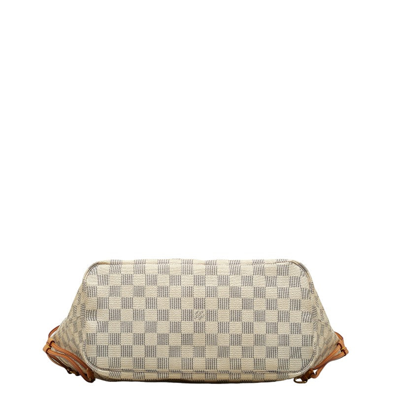 Louis Vuitton Damier Azur Neverfull MM Tote Bag White