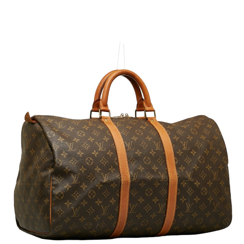 Louis Vuitton Monogram Keepall 50 Handbag Boston Bag Brown