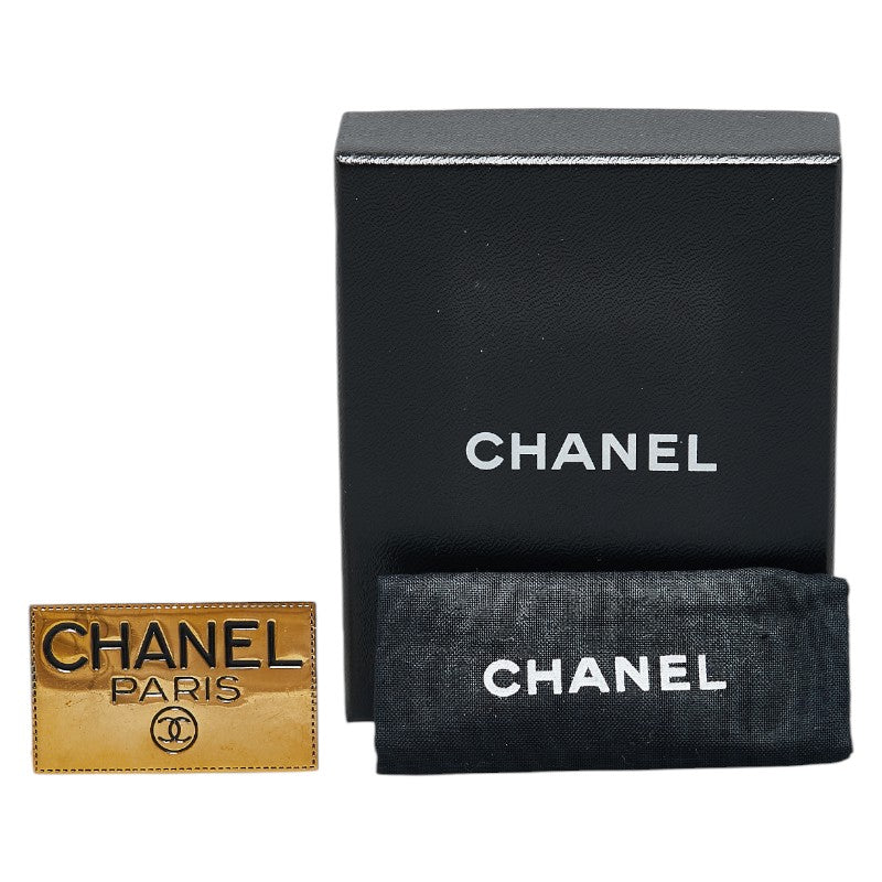 Chanel Gold Plated Logo Plate Coco Mark Brooch Classic Flap Tote