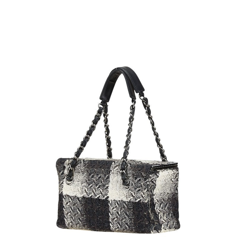 Chanel Vanity Tweed Leather Handbag Classic Flap