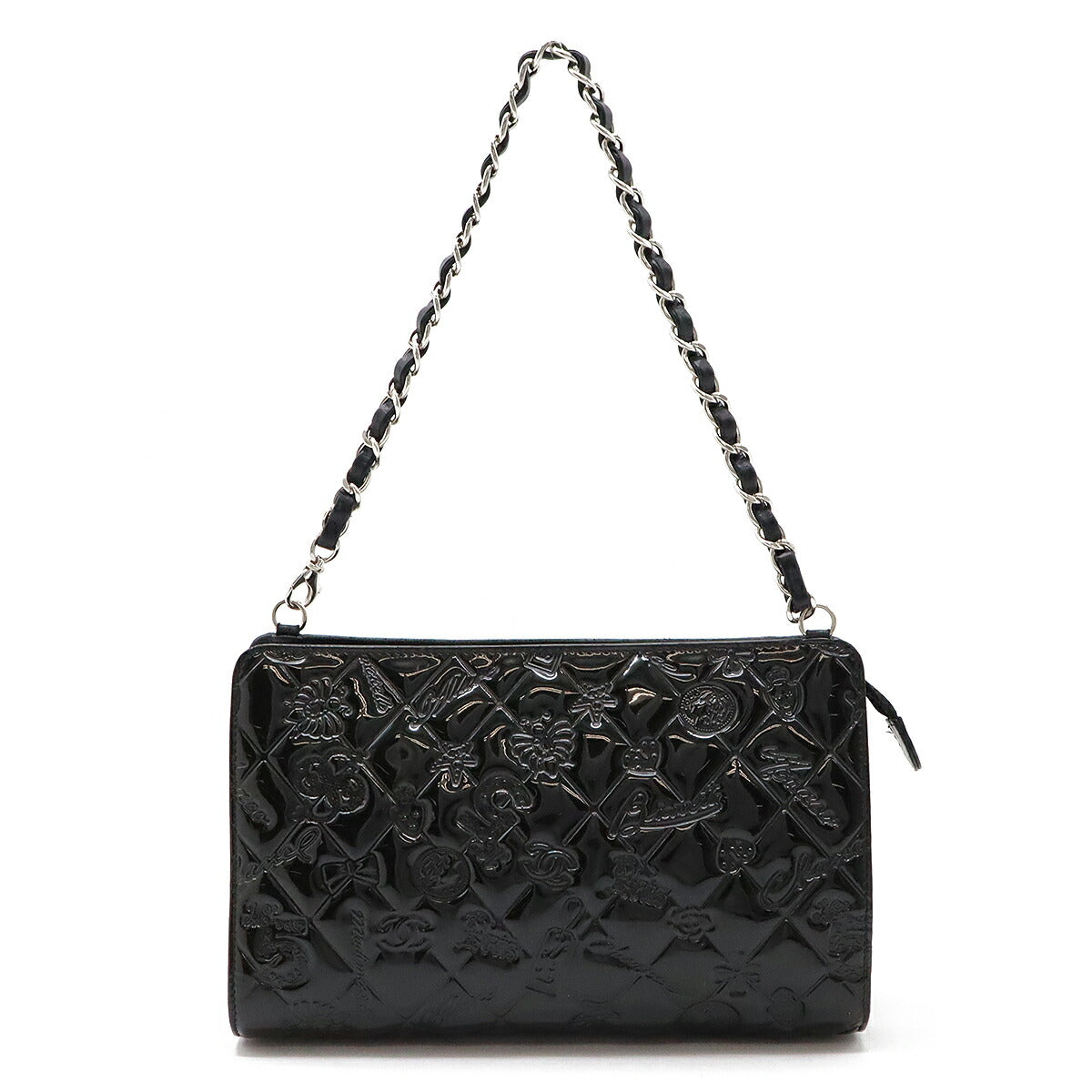 Chanel Enamel Icon Symbol Charm 2way Shoulder Handbag Classic Flap