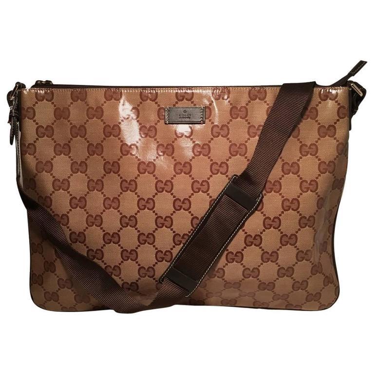 Gucci Leather Canvas Shoulder Bag Style 24