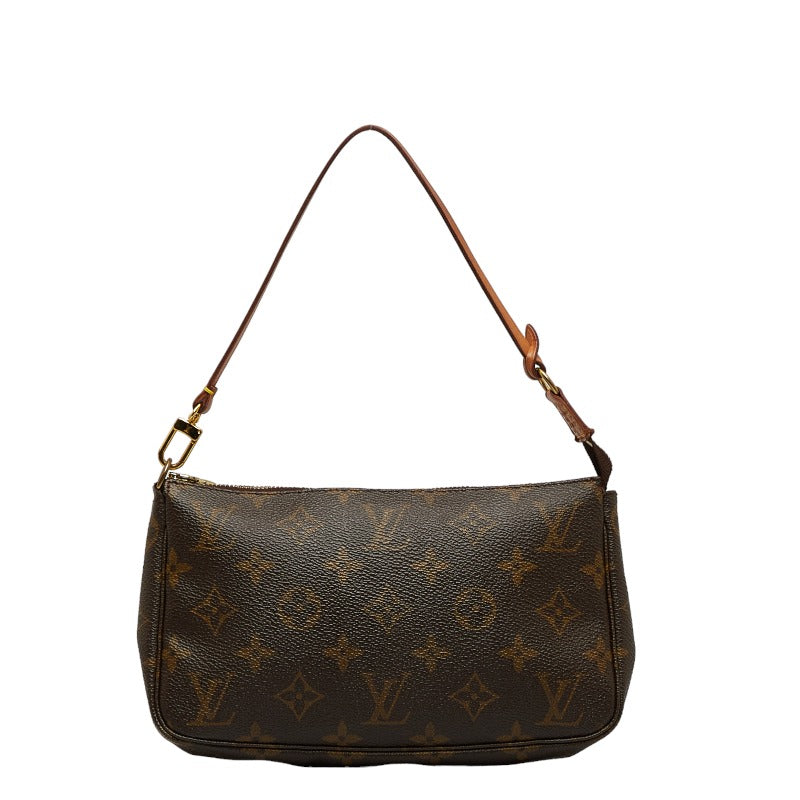 Louis Vuitton Monogram Shoulder Bag Leather Brown
