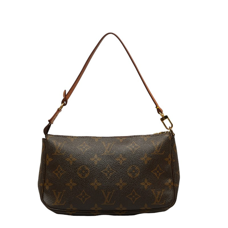 Louis Vuitton Monogram Shoulder Bag Leather Brown