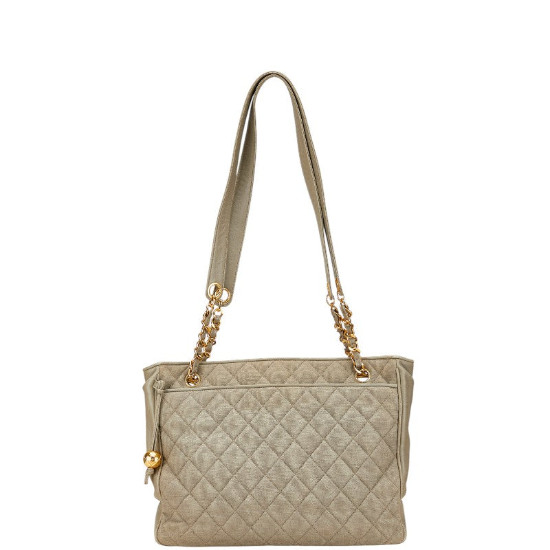 Chanel Coco Mark Matelassé Canvas Leather Tote Bag