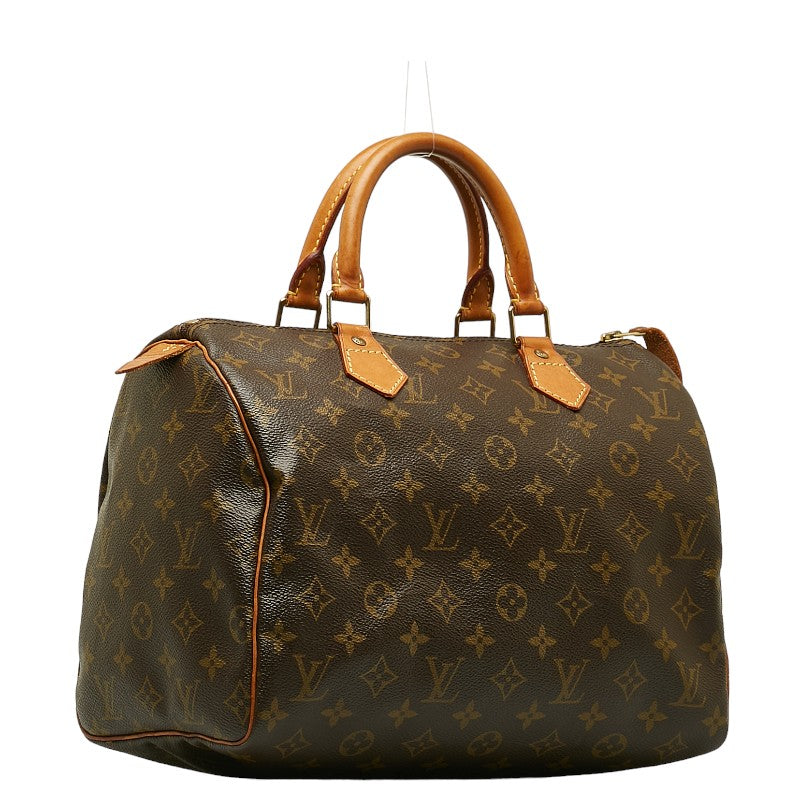 Louis Vuitton Monogram Speed 30 Handbag Brown PVC Leather Lady Louis Vuitton