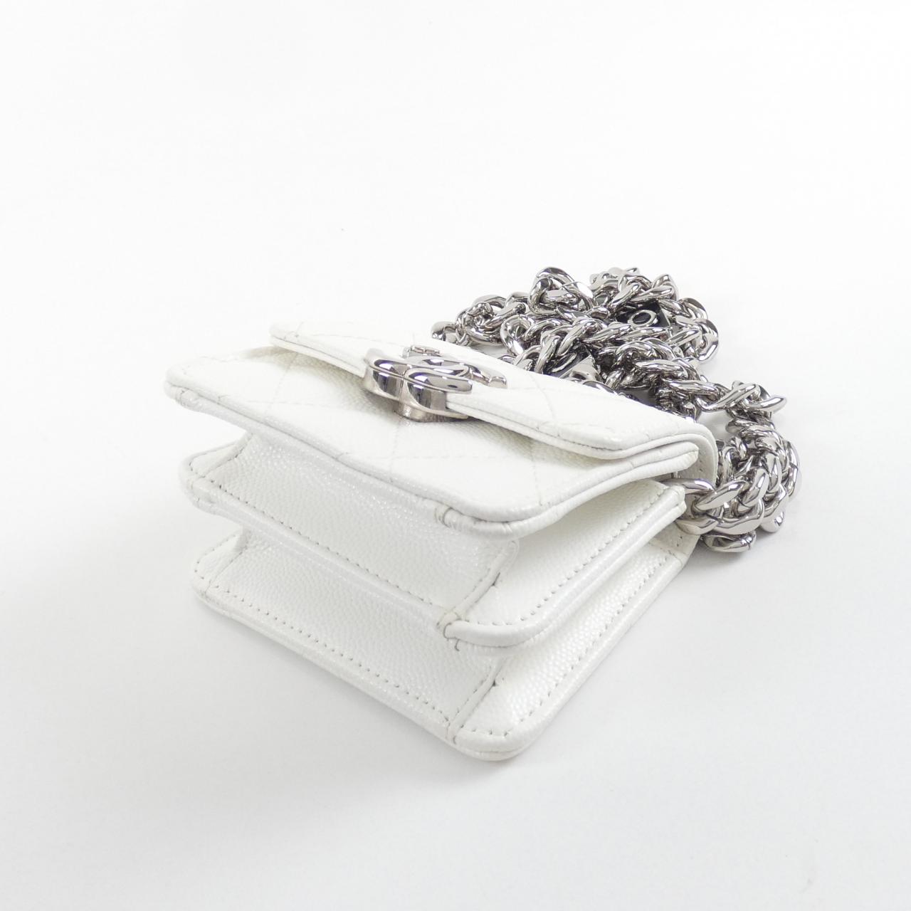 Chanel Caviar Skin Chain Clutch