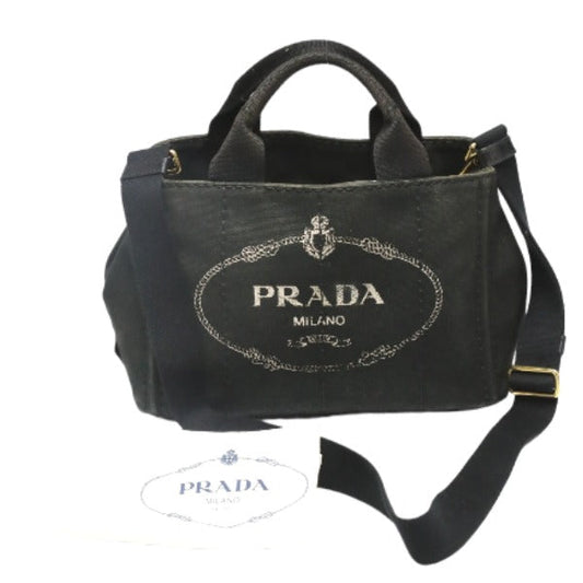 PRADA Tote Bag denim black Tote Bag Canapa mini Women