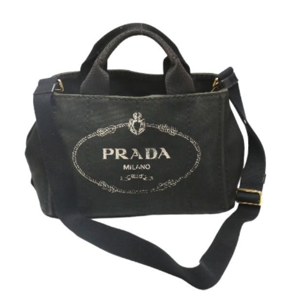 PRADA Tote Bag denim black Tote Bag Canapa mini Women