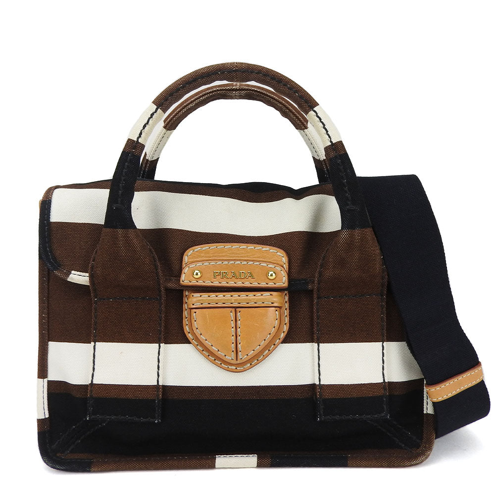PRADA Handbag canvas Brown