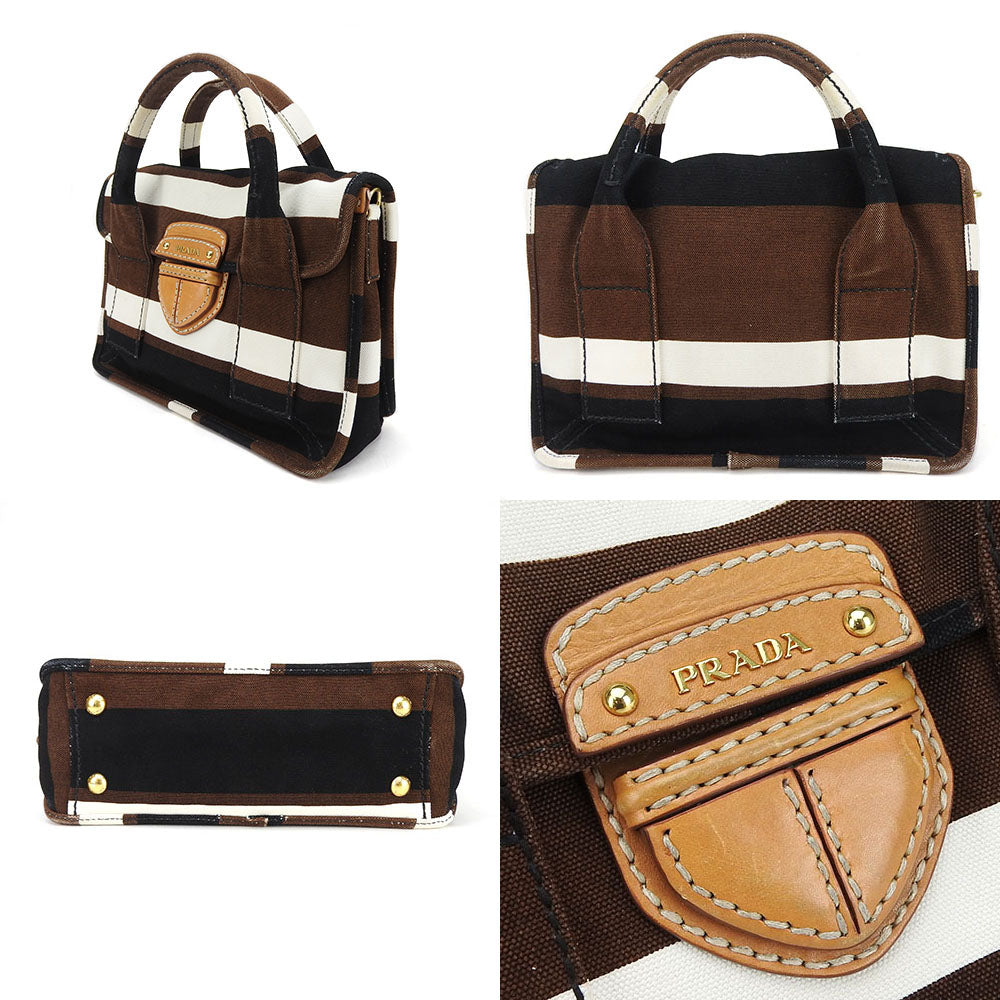 PRADA Handbag canvas Brown