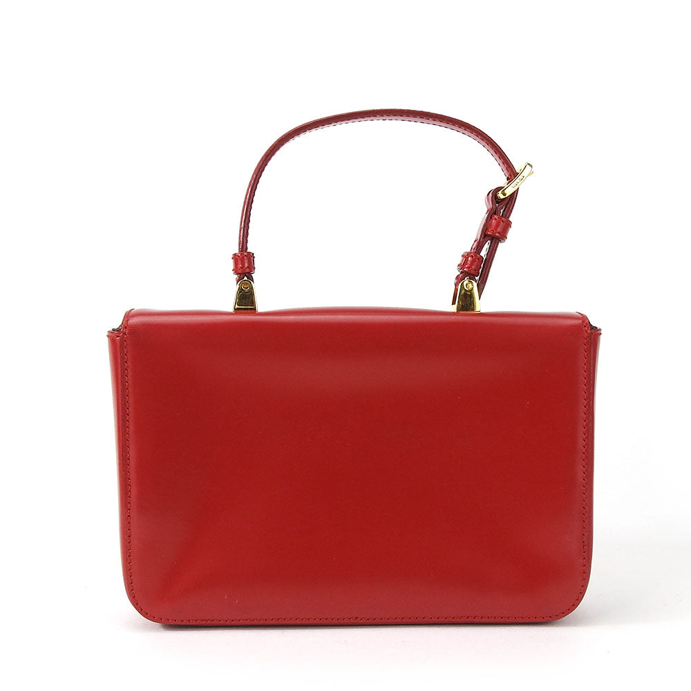 PRADA Handbag Calfskin Red