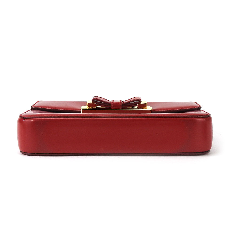 PRADA Handbag Calfskin Red