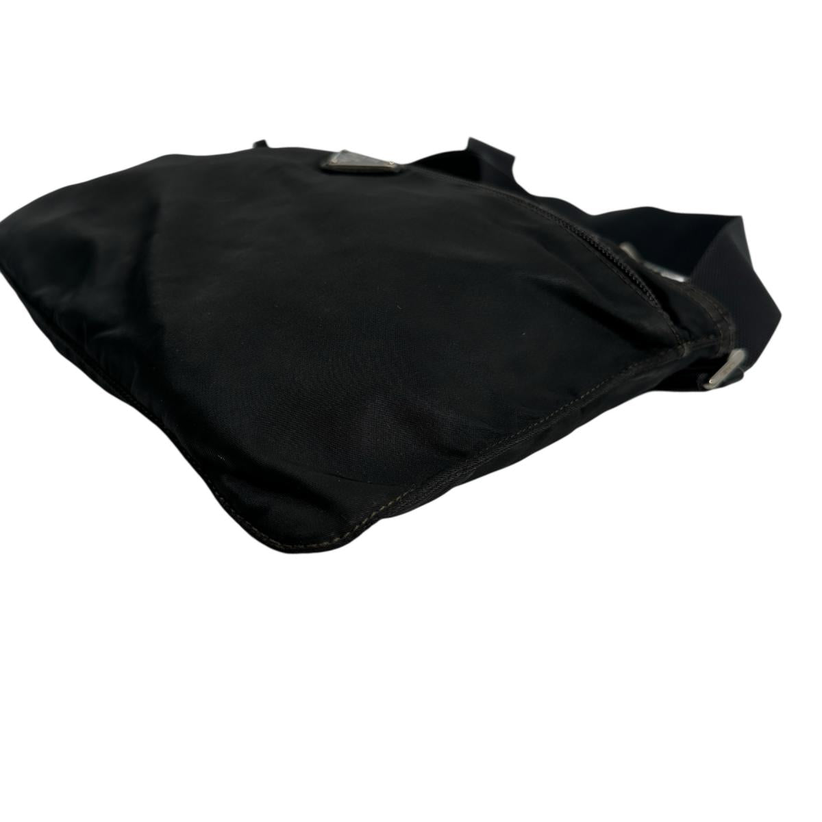 PRADA Shoulder Bag Nylon black Sling bag Triangle logo Women