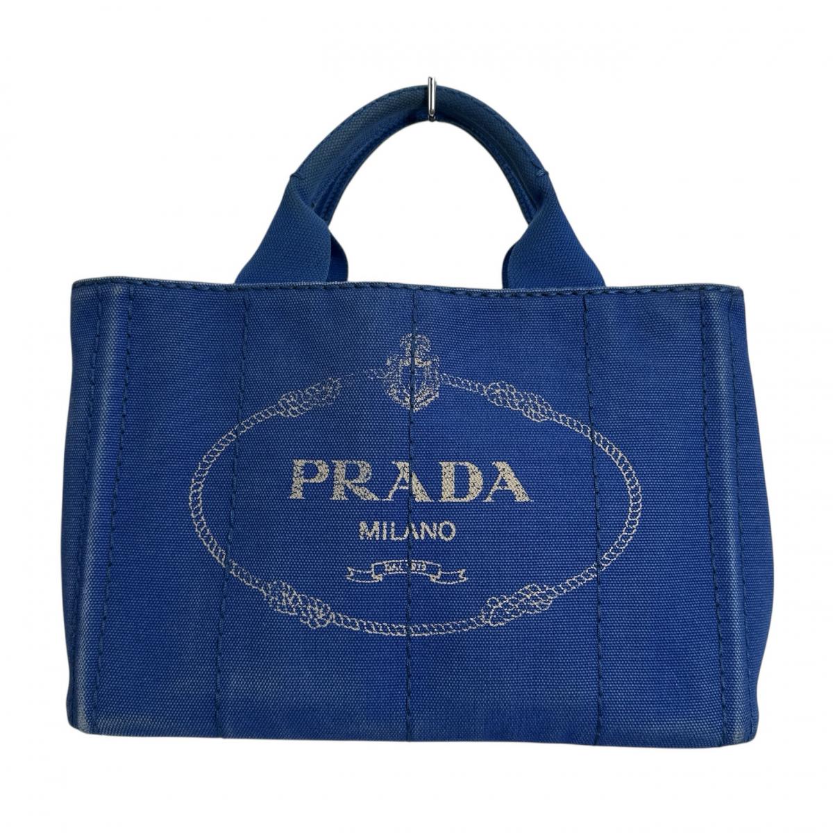 PRADA Tote Bag denim blue Shoulder Bag tote mini Canapa Women