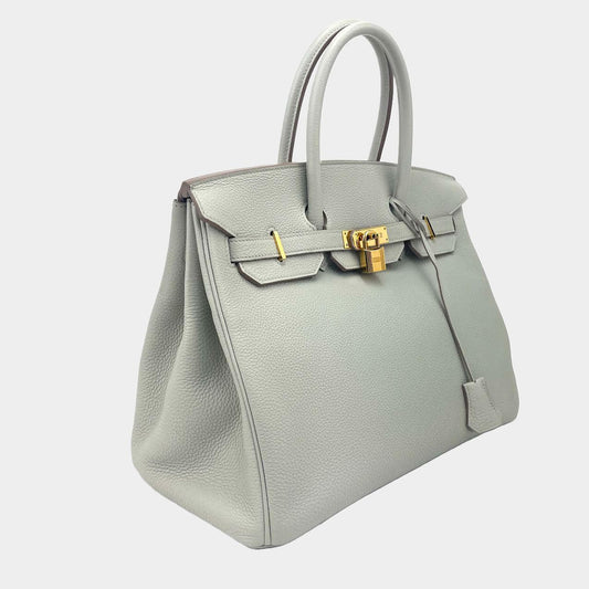 HERMÈS Togo Birkin 35 Gris Perle Pearl Gray w/ Gold