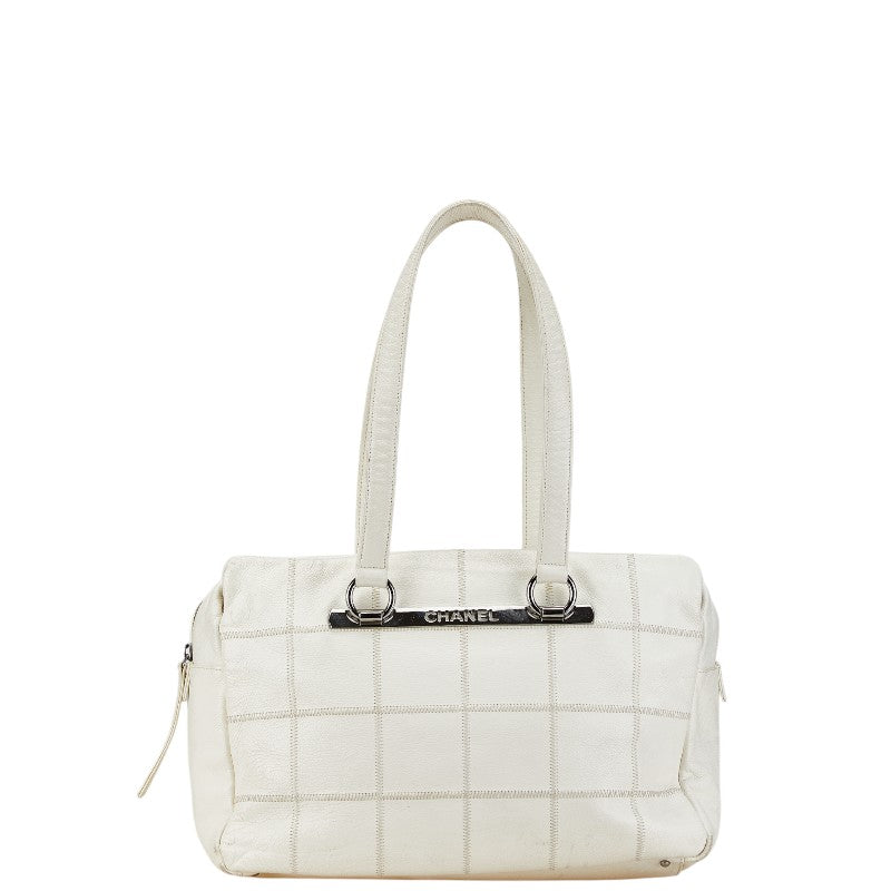Chanel Choco Bar Leather Boston Bag Classic Flap