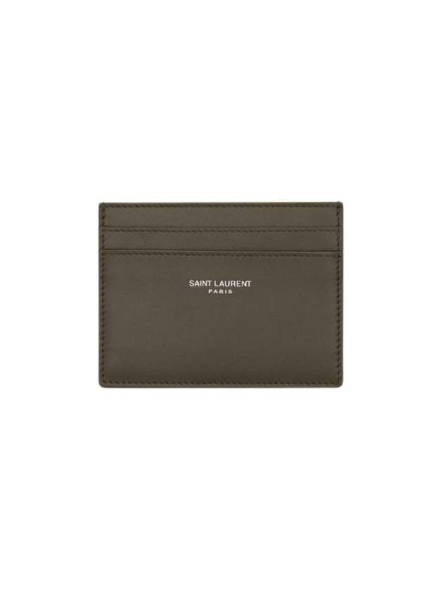 Luxury Saint Laurent Trending 2026 Paris Leather Card Holder Light Musk