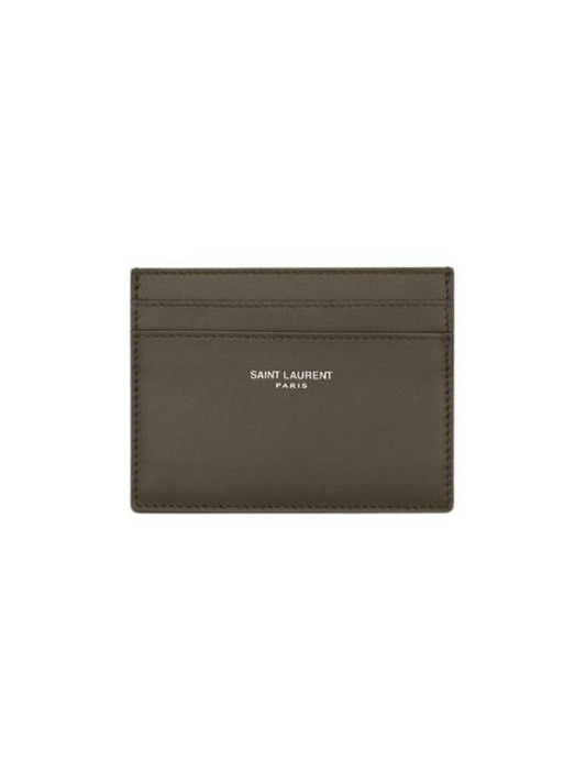 Luxury Saint Laurent Trending 2026 Paris Leather Card Holder Light Musk