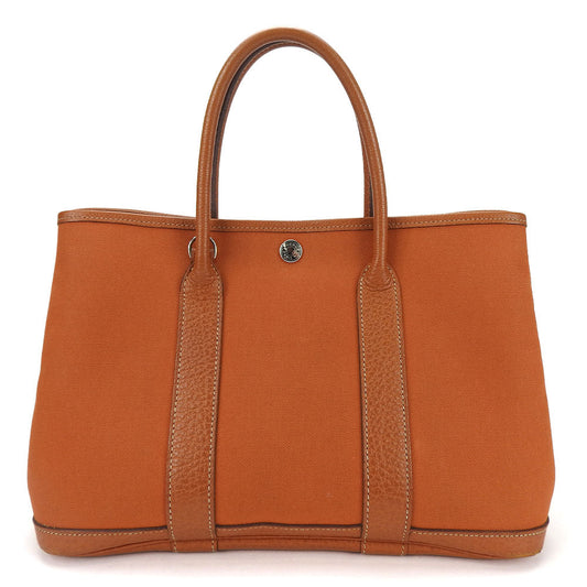 HERMES Tote Bag Canvas, Leather Orange Garden party TPM Women