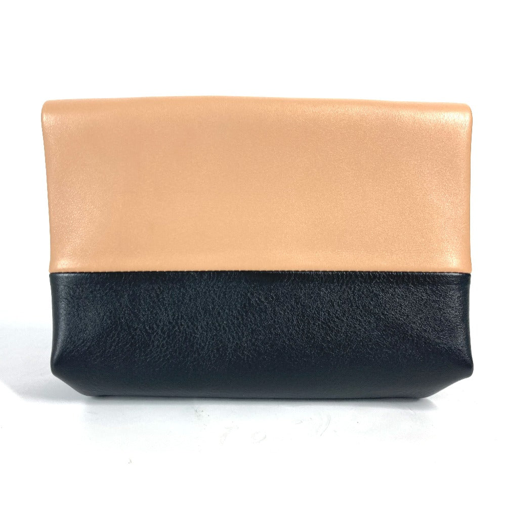 CELINE Pouch leather beige clutch bag Phoebe Philo Pouch Women