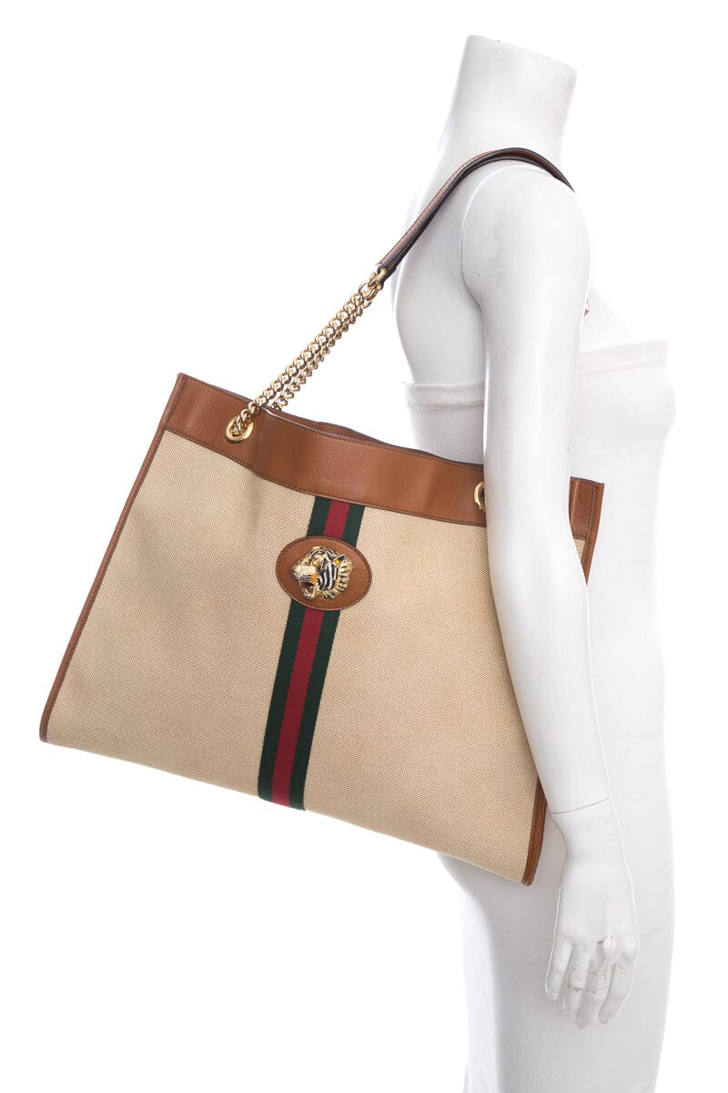Gucci Tan Canvas Tote