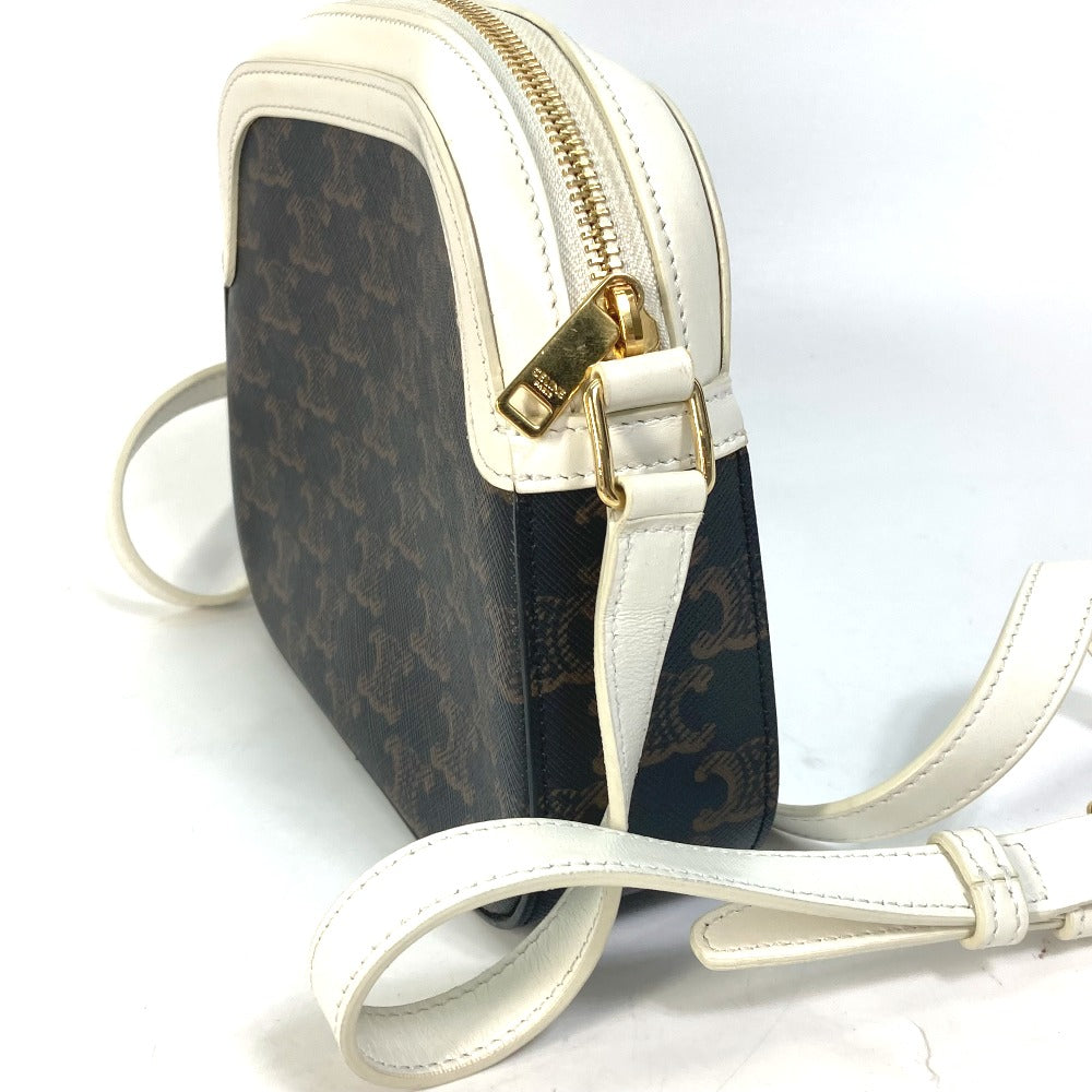 CELINE Shoulder Bag Canvas / leather Brown triomphe logo Women Secondhand
