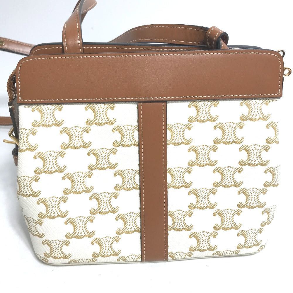 CELINE Shoulder Bag leather white Teen Cava de France Women
