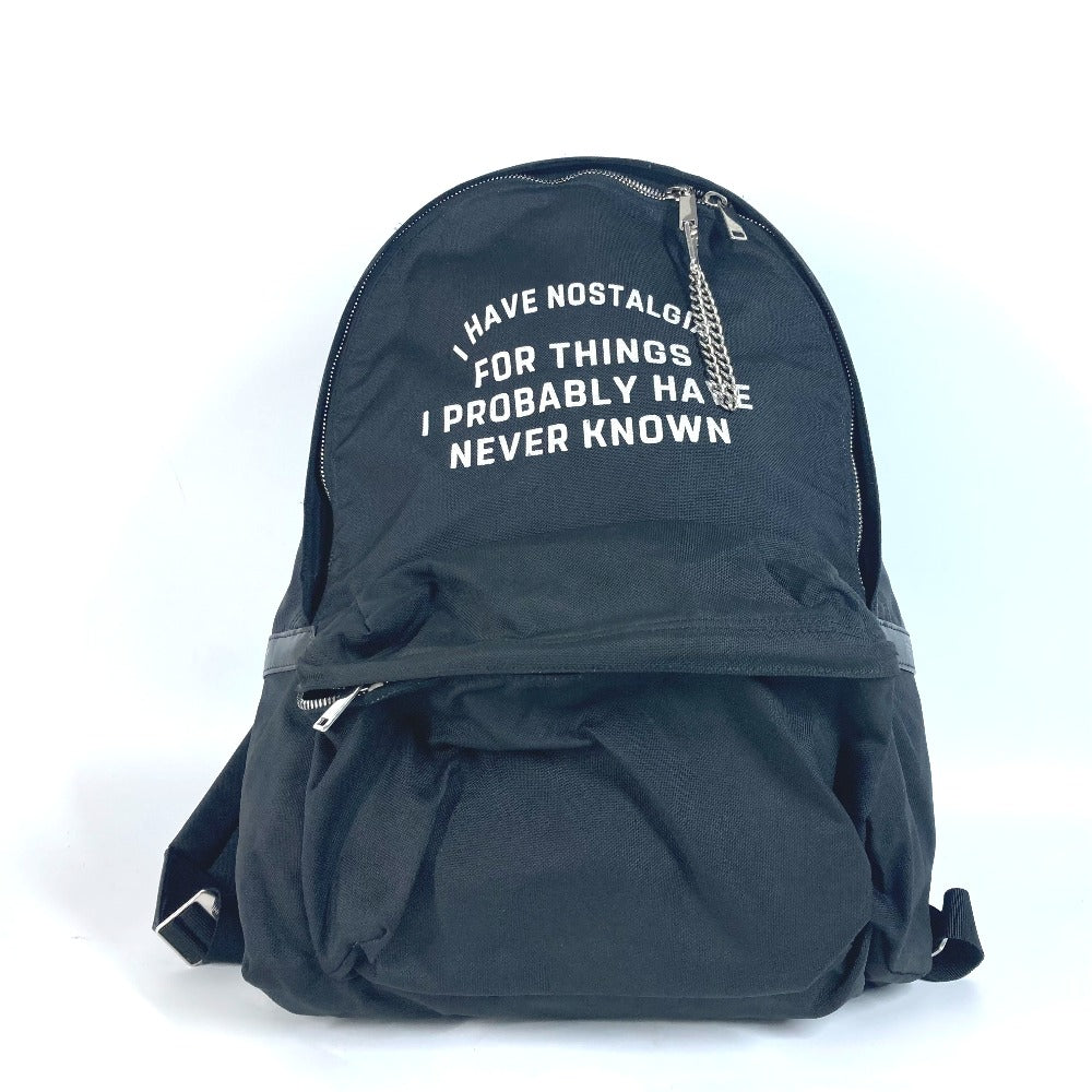 CELINE Backpack Nylon, Leather black logo mens
