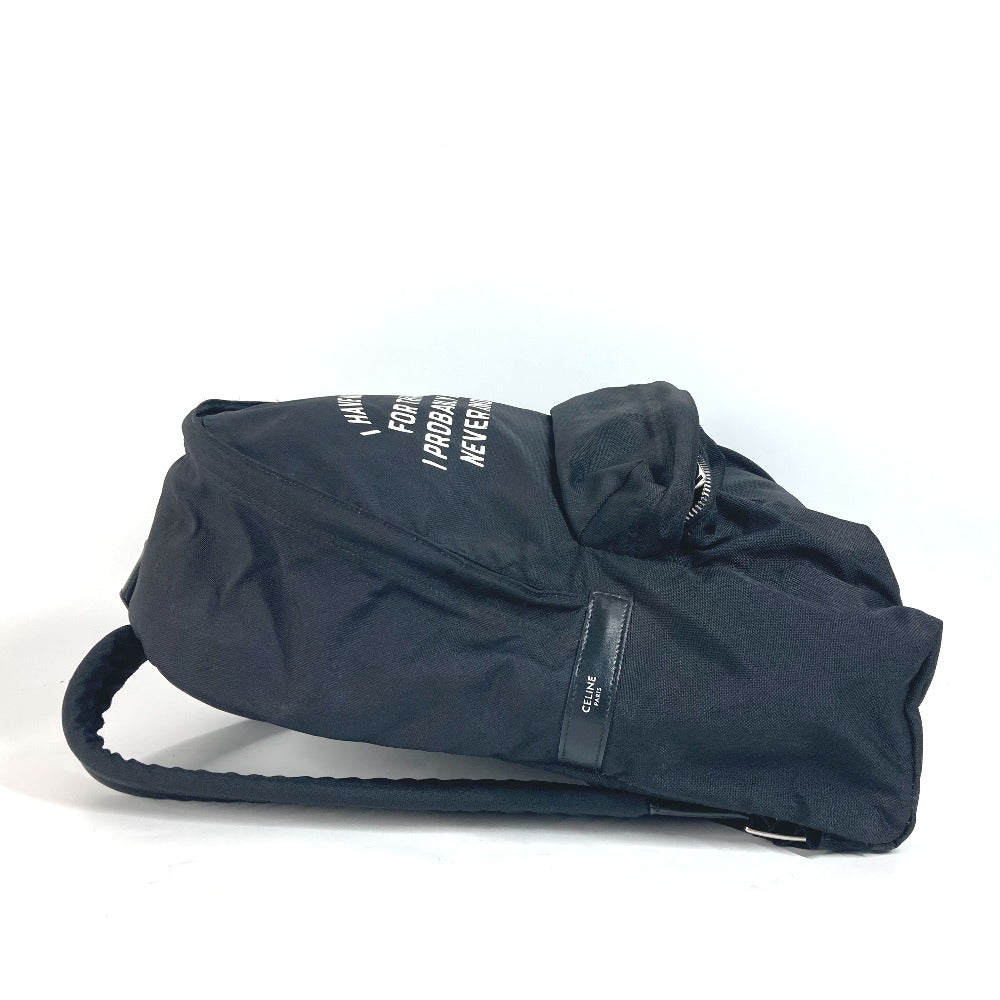 CELINE Backpack Nylon, Leather black logo mens