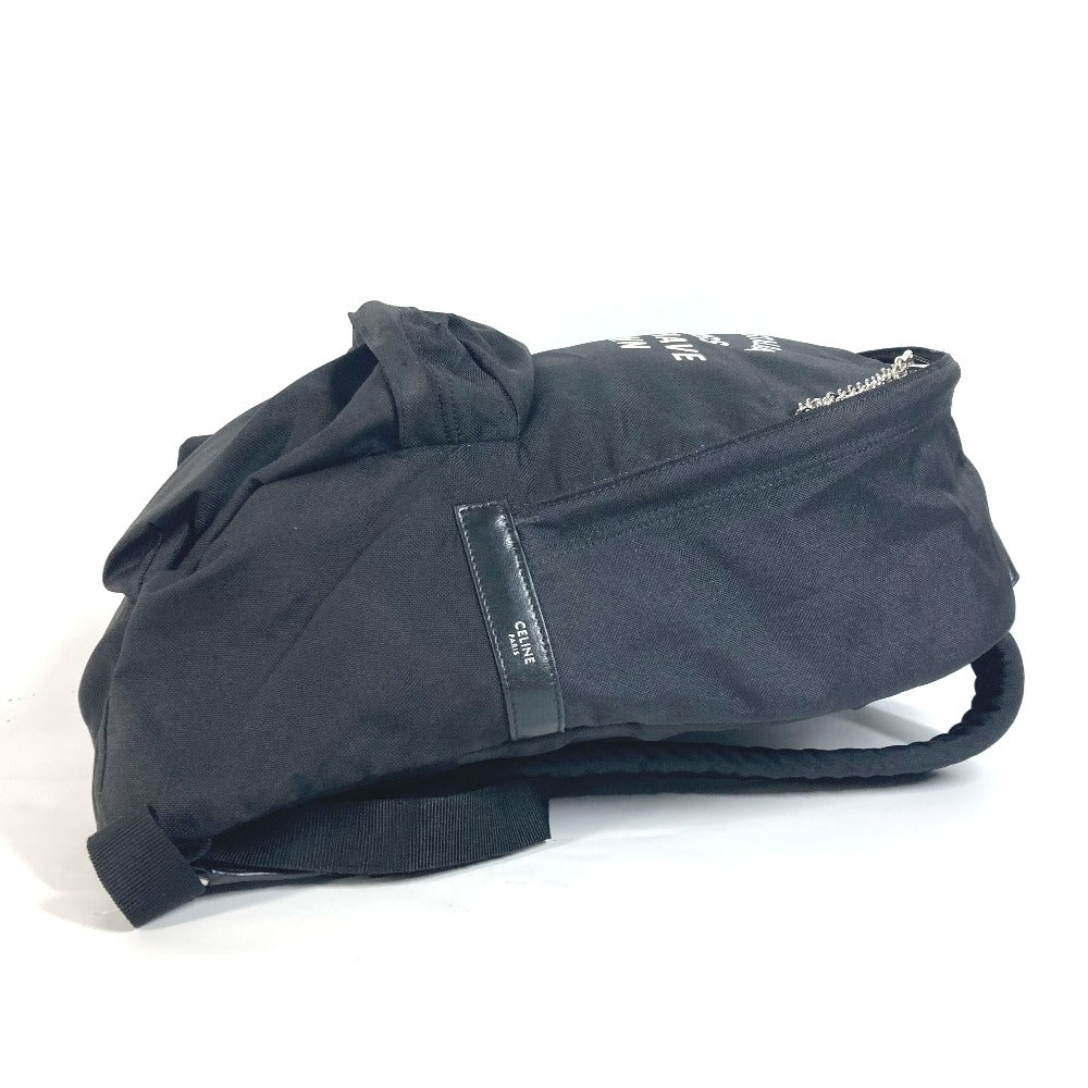CELINE Backpack Nylon, Leather black logo mens