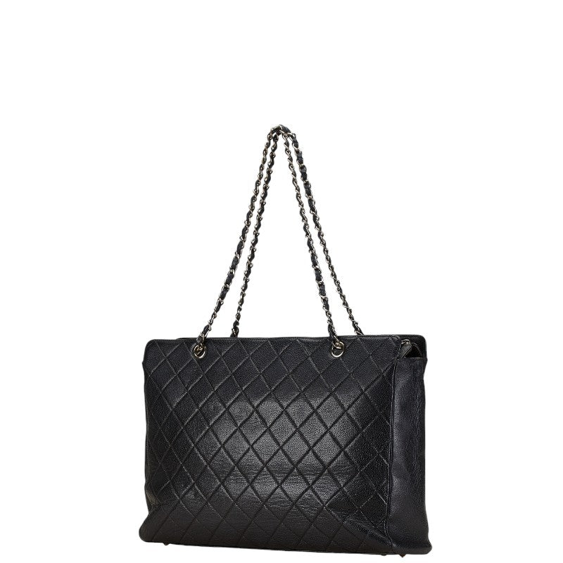 Chanel Coco Mark Caviar Skin Chain Tote Bag Classic Flap
