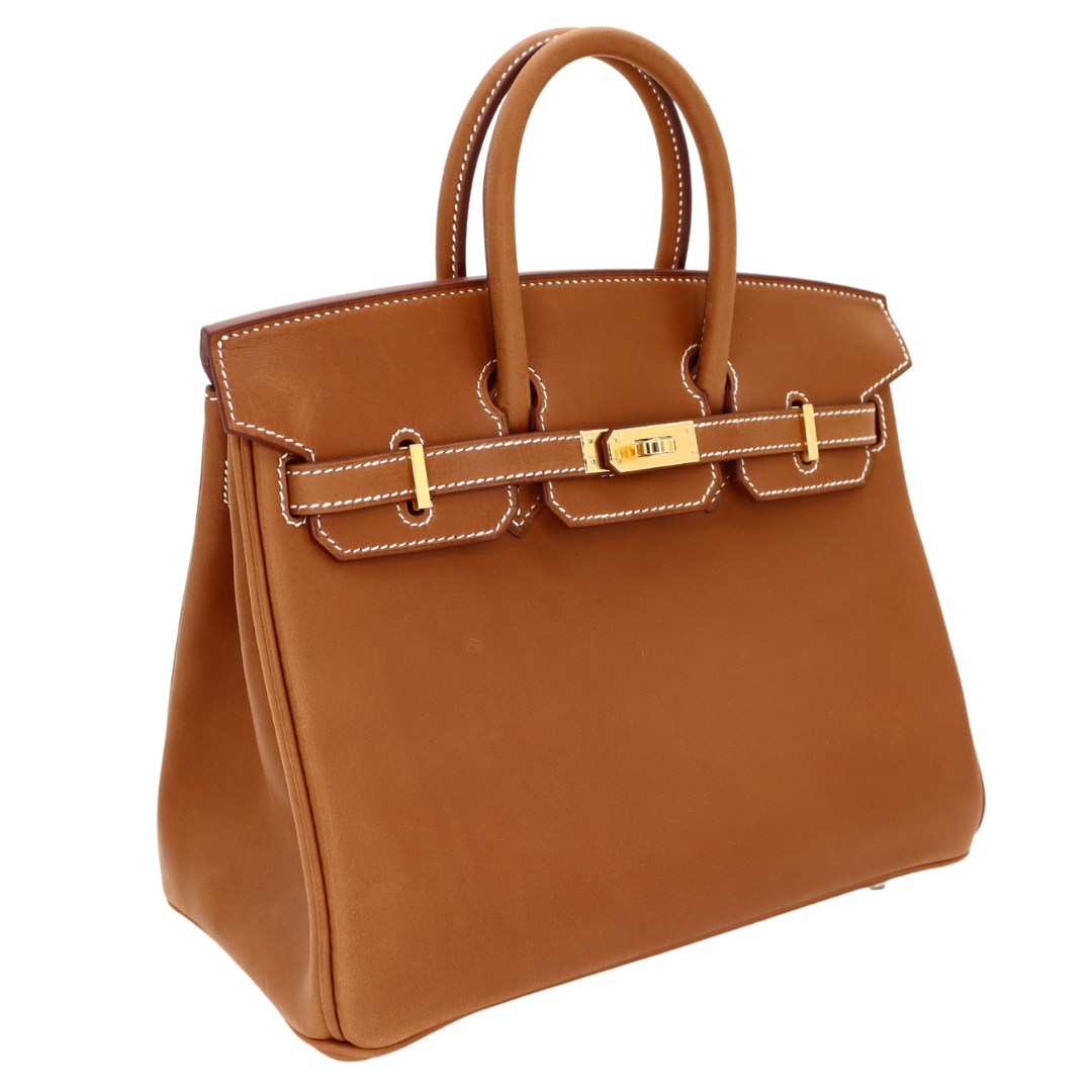 Hermes25cm Birkin Fauve Barenia Leather Gold Hardware